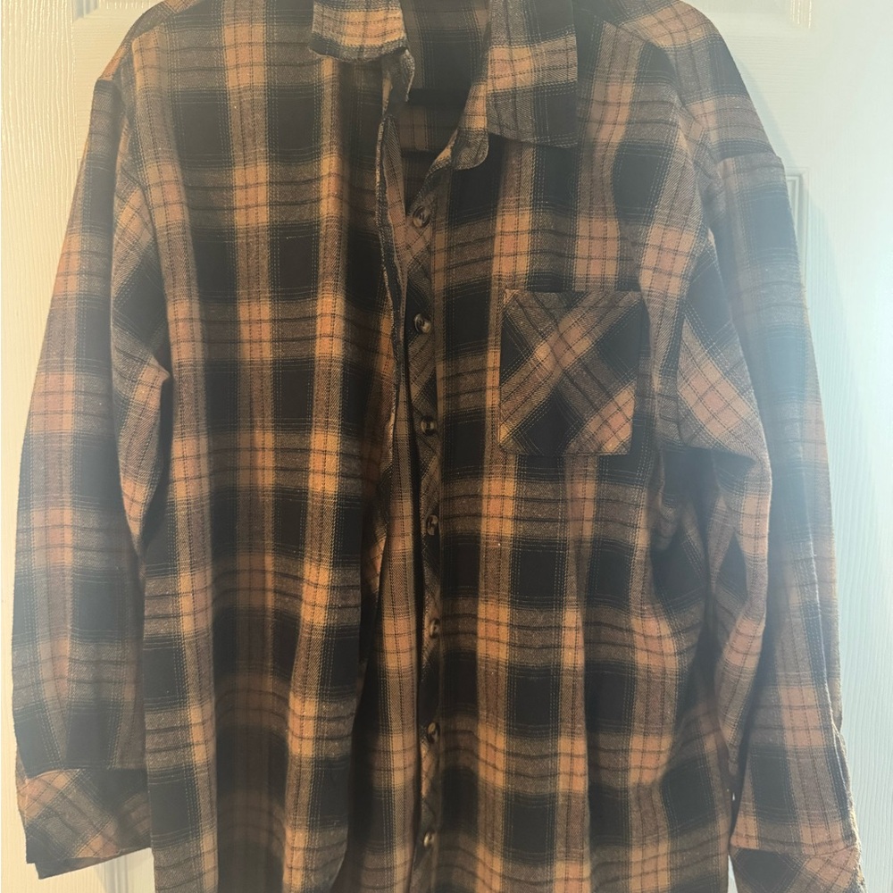 Plaid Button-Up Shirt